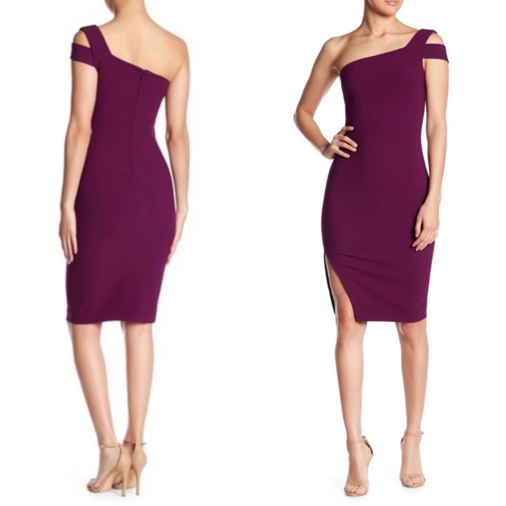 NWT - LIKELY Packard One Shoulder Dress (size 4 - color electric plum)